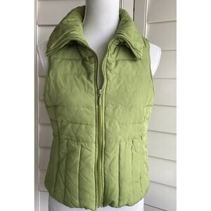 Kenneth‎ Cole Reaction Womens Vest Bright Green Puffy Down Sleeveless Full Zip